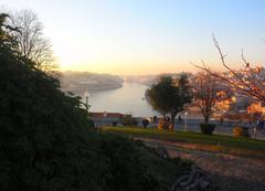 Panoramic view of Oporto, Portugal with the Douro River and historic buildings