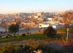 aerial view of Porto, Portugal featuring red rooftops and the Douro River