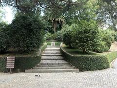 view of the gardens at Crystal Palace in Porto