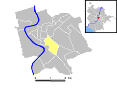 Locator map of Rome showing the rioni of Campitelli