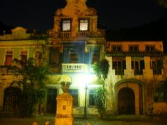 Colorful colonial buildings at Largo do Boticário in Cosme Velho, Rio de Janeiro