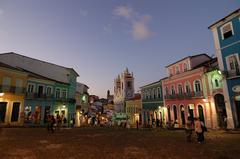 Aerial view of Salvador, Brazil, showcasing colorful buildings and coastal scenery, 2011