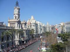 Folklore festival at Valencia City Hall in Spain