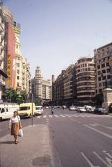 Valencia cityscape with historical buildings and busy intersections