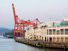 Canada Place and Container Port in Vancouver during daytime