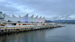 Canada Place in Vancouver, British Columbia with a blue sky backdrop