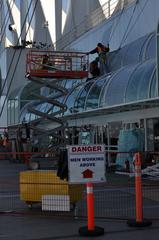 Workmen at Canada Place in Vancouver BC