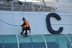 Workman at Canada Place in Vancouver