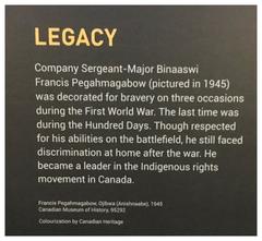 Portrait of Francis Pegahmagabow on public display near Chateau Laurier in Ottawa