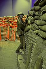 WWI trench in a museum exhibit