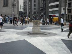 Marco Zero monument in Praça da Sé, São Paulo, Brazil