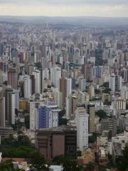 Chevrolet Hall in Belo Horizonte with green roof viewed from a viewpoint