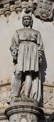 Statue of Fernão Lopes at Praça Luís de Camões in Lisbon