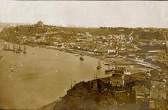 View of Vila Nova de Gaia from Castelo hill to Serra do Pilar in 1870-71