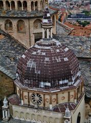 View from the Campanone to the Dome of the Colleoni Chapel in Bergamo