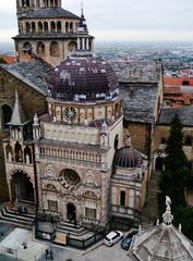 view from the Campanone to the Colleoni Chapel in Bergamo, Italy