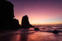 Sunset at Praia da Ursa in Sintra-Cascais National Park