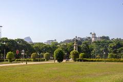 Aerial view of Rio de Janeiro with Christ the Redeemer statue on Corcovado Mountain