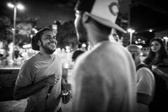 View of Praça XV in Rio de Janeiro with two people walking