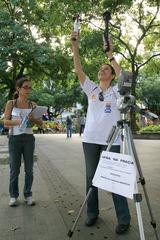 Researchers analyzing thermal comfort index in Salvador squares