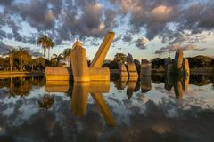 Praça dos Cristais at dawn in Brasília, Brazil