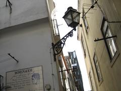 Alfama district in Lisbon with colorful buildings and narrow streets