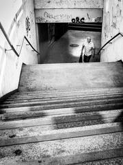 Emerging at Restauradores Metro Station in Lisboa, Portugal