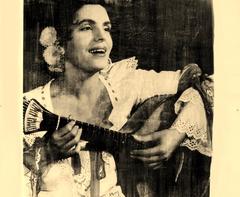 Portuguese traditional Fado singer performing