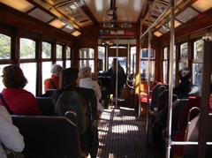 Lisbon tram 28 on a city street