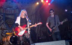 Courtney Love performing with Hole