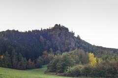 View of the summit of Šemnická skála from the east, Karlovy Vary district