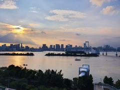 Evening view of Tokyo Bay from Aquacity Odaiba