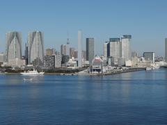 Harumi Boat Terminal with Rainbow Bridge in the background