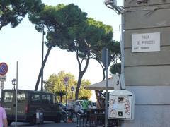 Piazza Plebiscito plaque in Naples during summer 2012