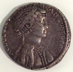 Coin featuring Mark Antony and Cleopatra VII