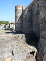 Castello Ursino fosse in Catania with 17th century lava