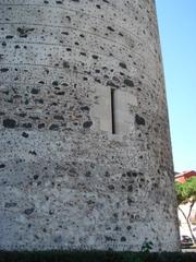 Detail from the walls of Castello Ursino castle in Catania, Italy