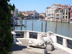 Exterior loggia of the Guggenheim Museum in Venice overlooking the Grand Canal