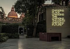 Maurizio Nannucci Changing place at Guggenheim Venice in 2003