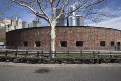 Castle Clinton National Monument with Manhattan skyline