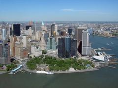 Aerial view of Battery Park and Financial District