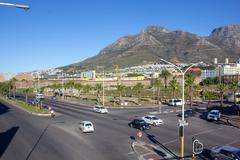 Scenic view of Cape Town waterfront with Table Mountain in the background