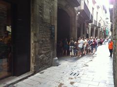 People standing in a queue outside Museu Picasso in Barcelona