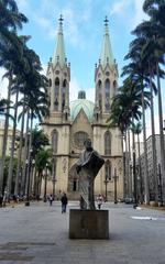 statue of Apostle Saint Paul in Praça da Sé, São Paulo