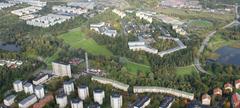 Golfängarna park with trees and walking path