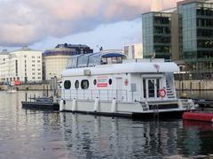 Stockholm rescue station floating house close-up