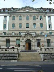 Detail of the former orphanage building in Zürich designed by Gaetano Matteo Pisoni, now the main station of the Zurich City Police