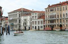 Grand Canal in Venice near Ca' Rezzonico, Ca' Bernardo, Ca' Giustinian Querini Dubois, and Palazzo Giustinian Bernardo