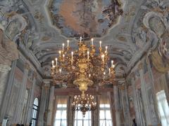 Chandelier and ceiling in Ca' Rezzonico