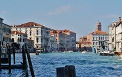 Grand Canal in Venice with historic buildings and gondolas